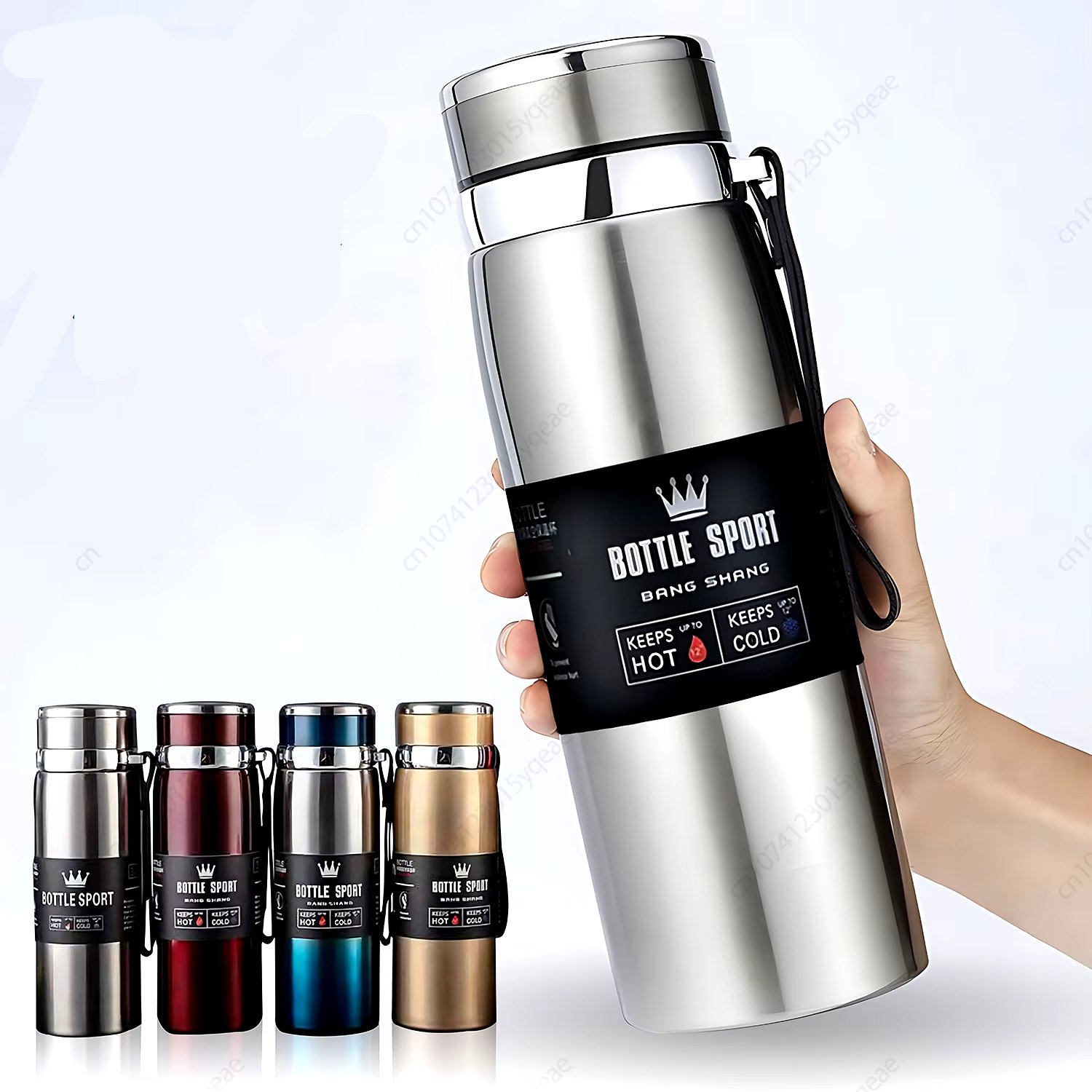 1000ml Thermal Water Bottle Vacuum Flask Double-Walled Stainless Steel Coffee Tea Insulated Cup Leak-Proof for Office Insulated water bottles Practical Beach Essentials